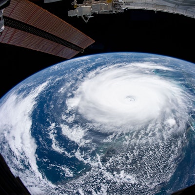 Der Hurrikan „Dorian“, aufgenommen von der Intenationalen Raumstation ISS, erreichte 2019 die höchste Hurrikan-Kategorie 5. Hurrikan „Lee“ hat aktuell die Stärke 2, könnte die seltene Höchstkategorie möglicherweise aber auch noch erreichen. (Archivbild)