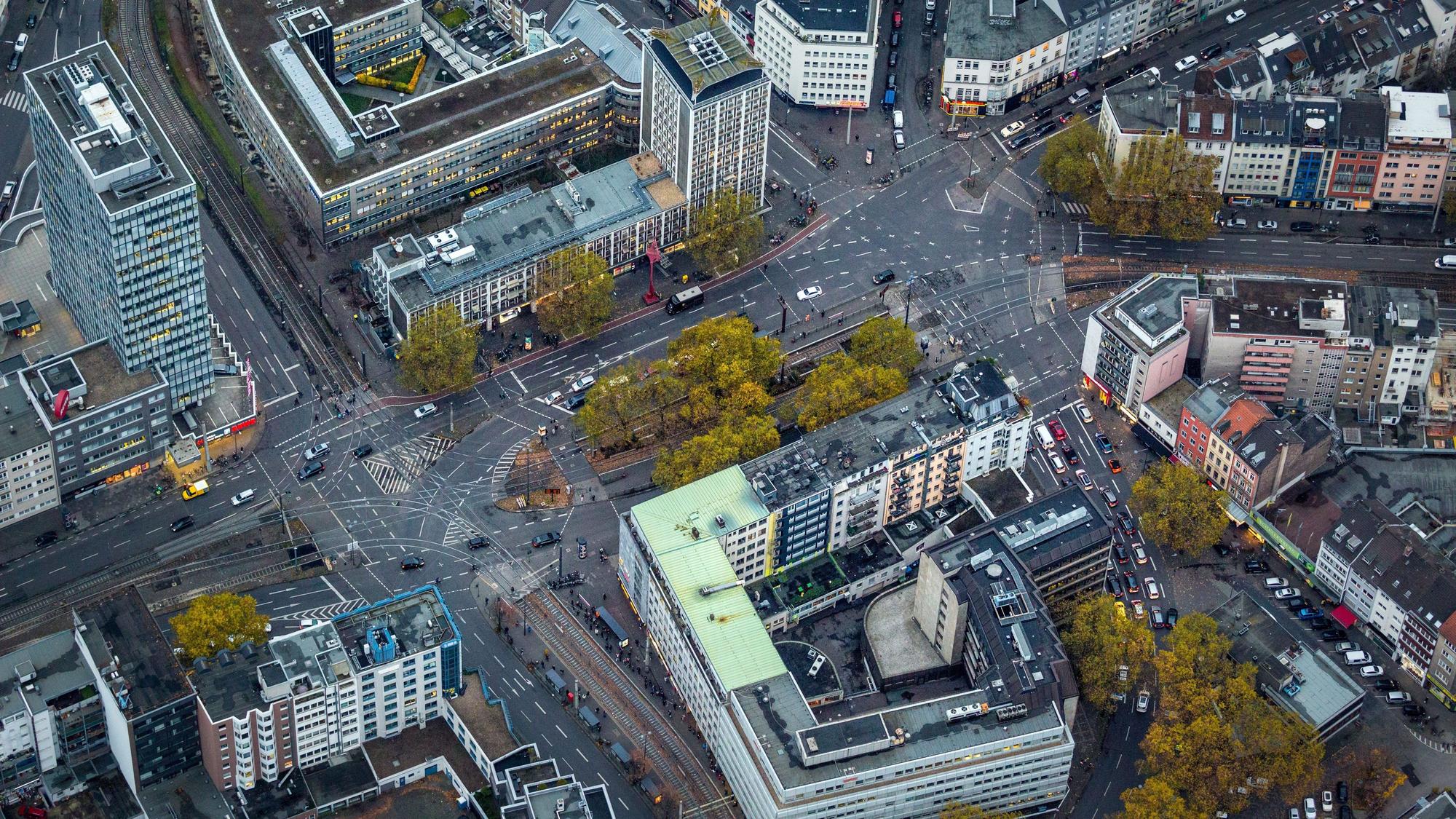 Blick von oben auf den Barbarossaplaltz