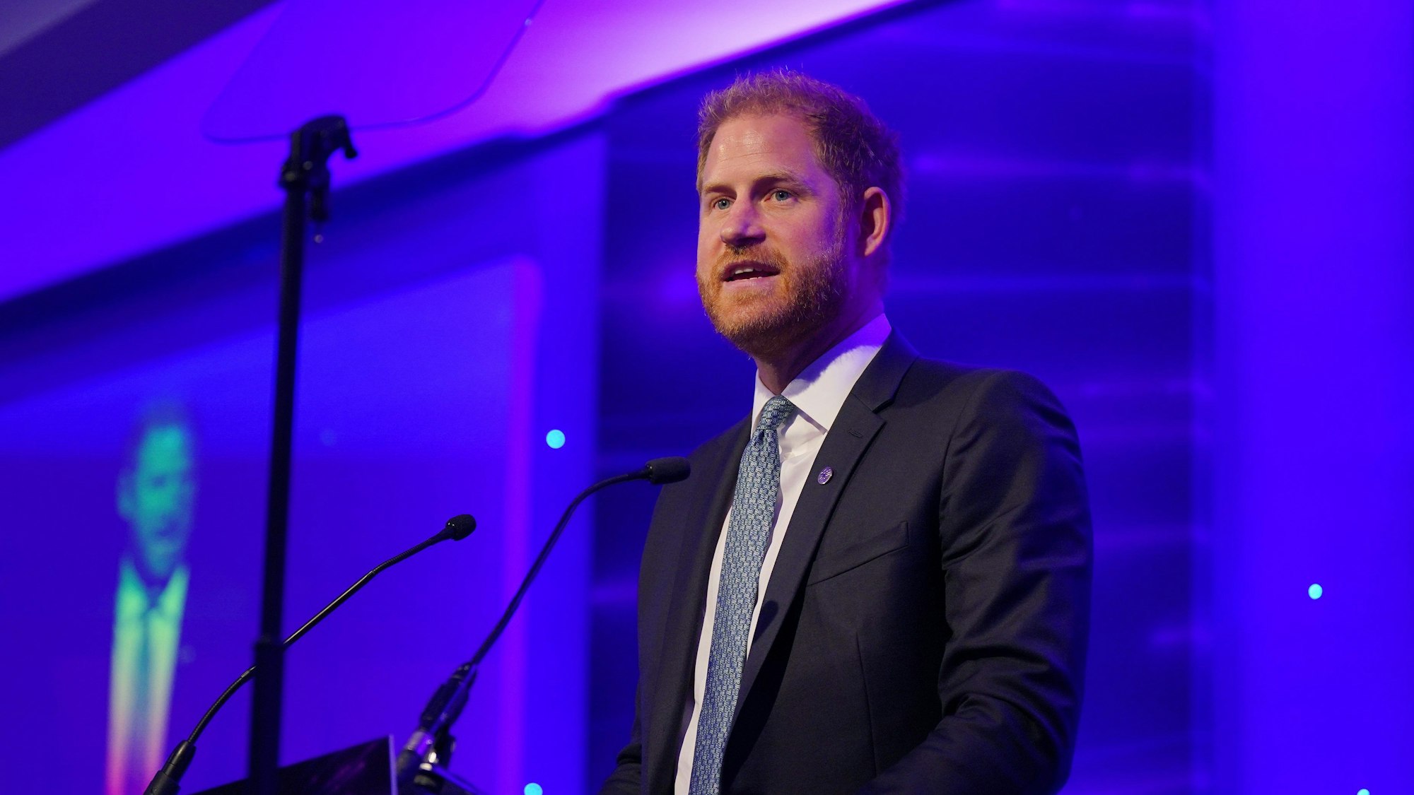 Prinz Harry hält eine Rede.