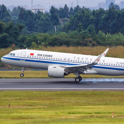 Air China Airbus A320neo airplane Chengdu Shuangliu airport in China