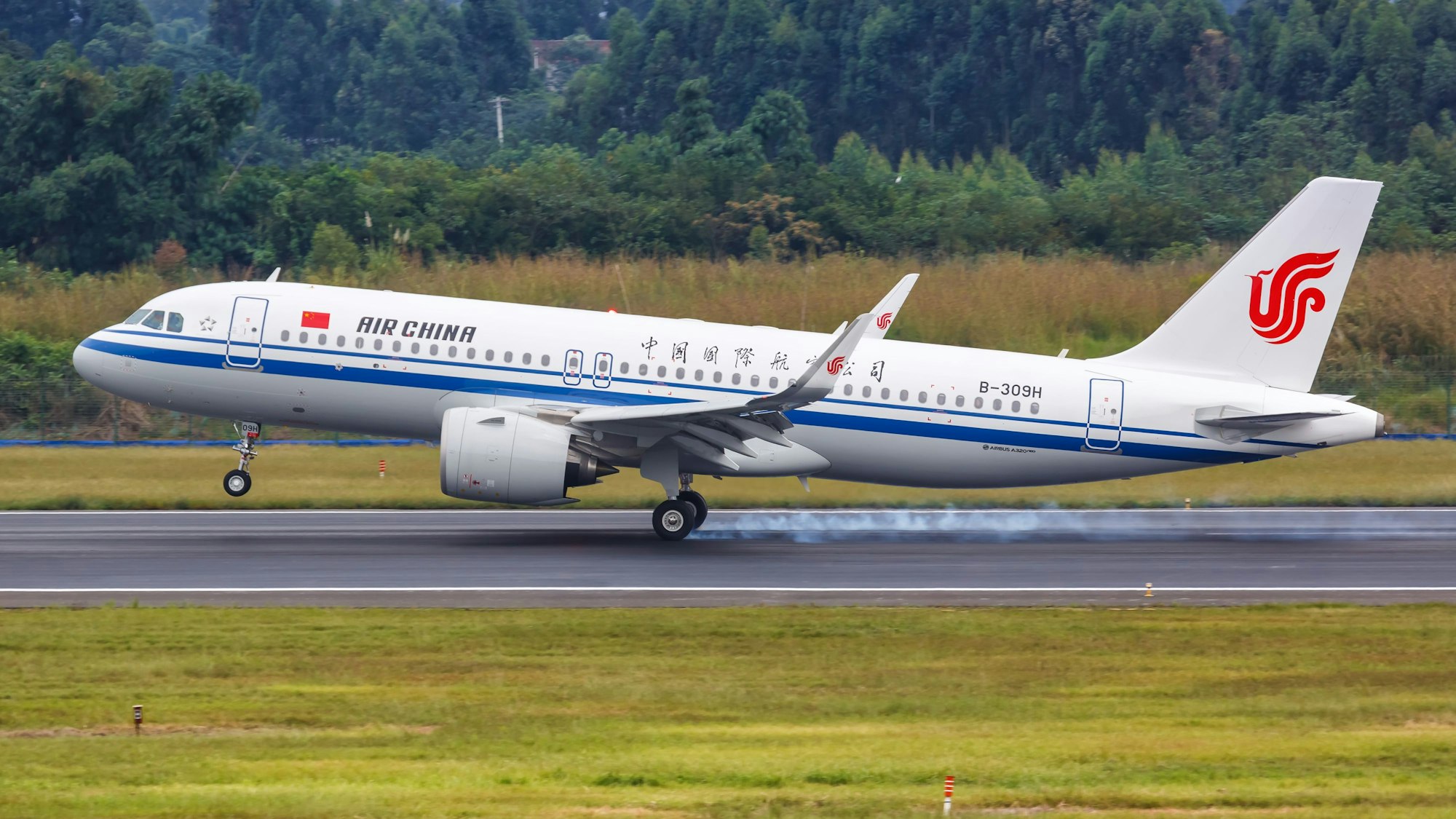 Air China Airbus A320neo airplane Chengdu Shuangliu airport in China