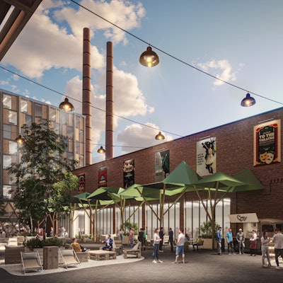 Die Skizze zeigt die Zentral-Werkstatt nach dem Umbau