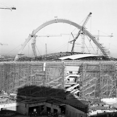 Ein Bild der Baustelle der Lanxess-Arena.