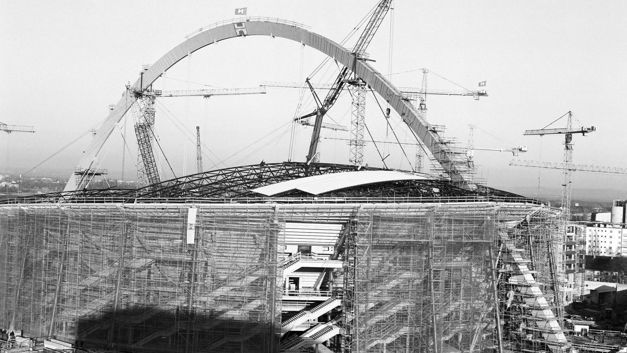 Ein Bild der Baustelle der Lanxess-Arena.