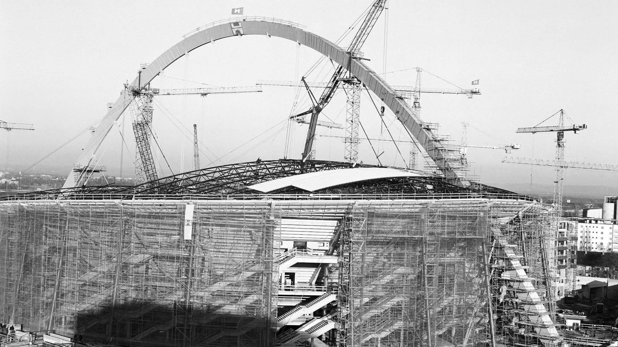 Ein Bild der Baustelle der Lanxess-Arena.