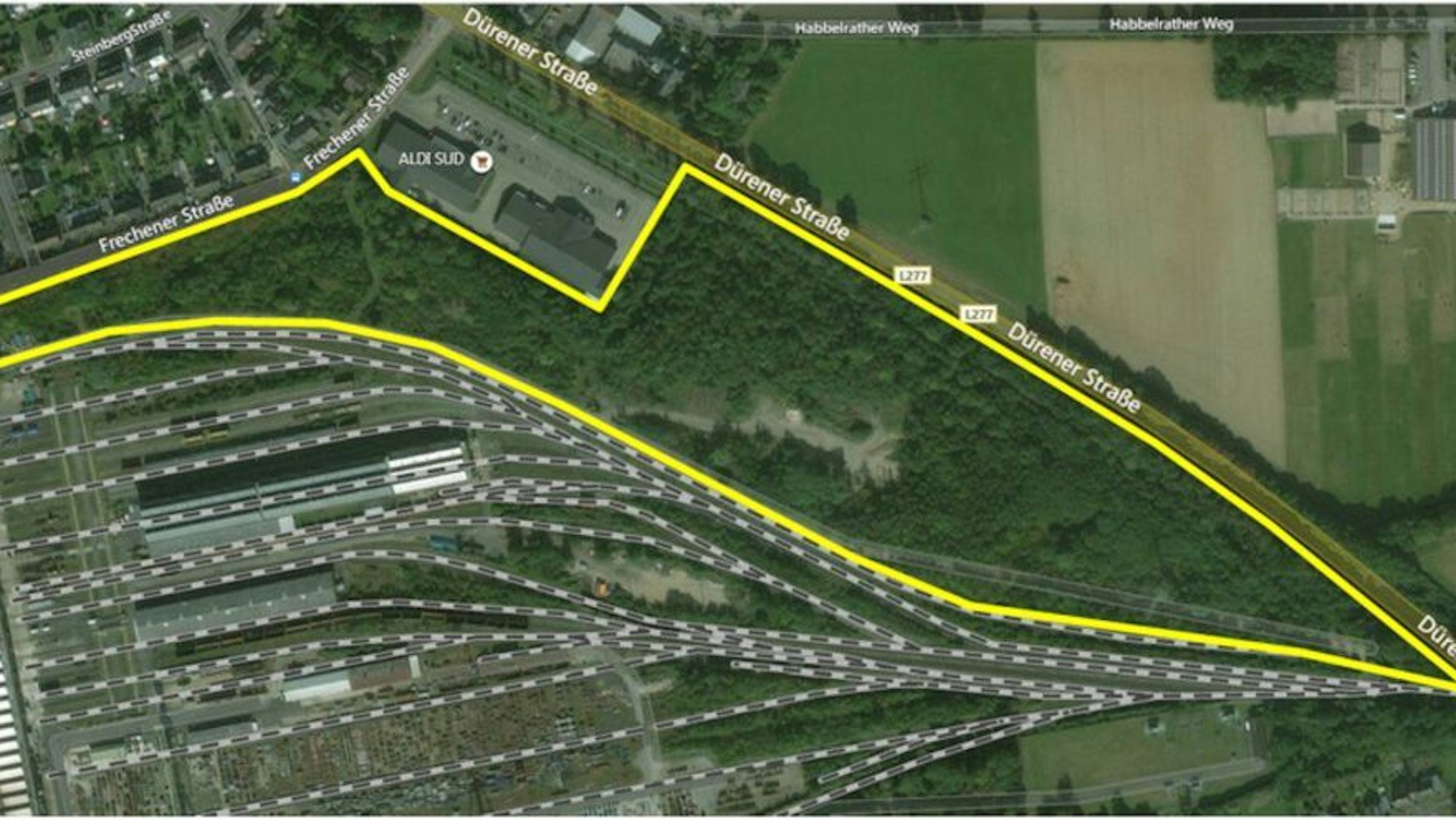 Das Foto zeigt das Gebiet, in dem die Handwerkstadt entstehen sollte.