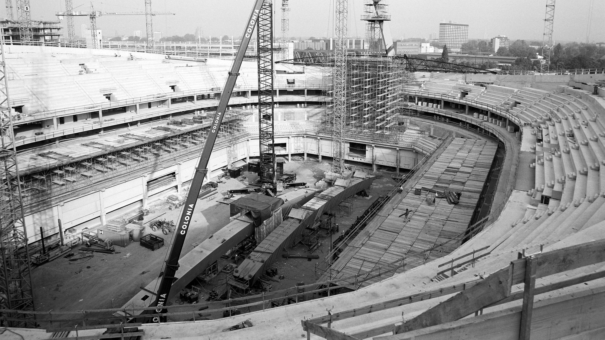Ein Bild der Baustelle der Lanxess-Arena.