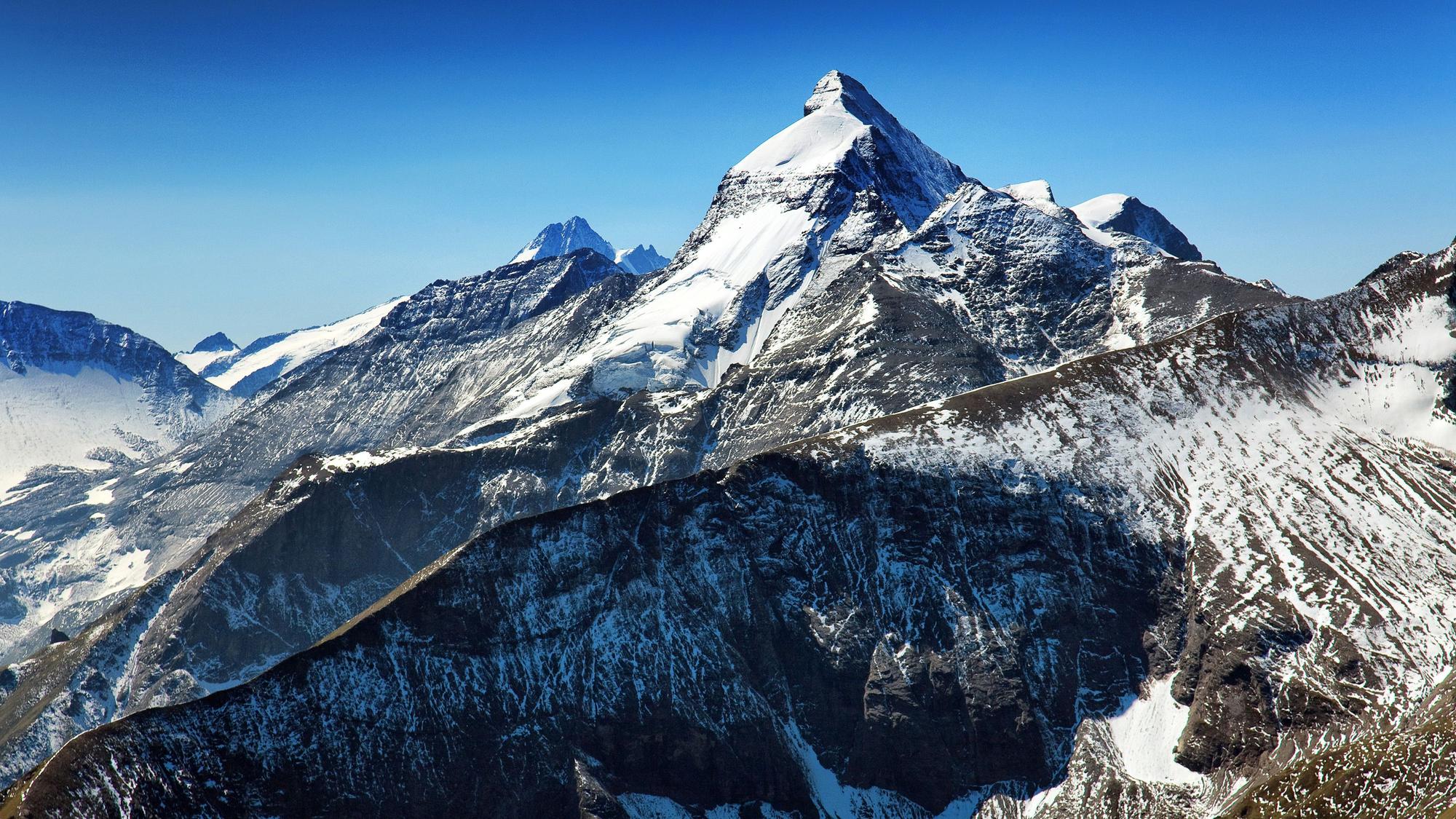 Das Große Wiesbachhorn in den österreichischen Alpen in der Nähe des Großglockners.