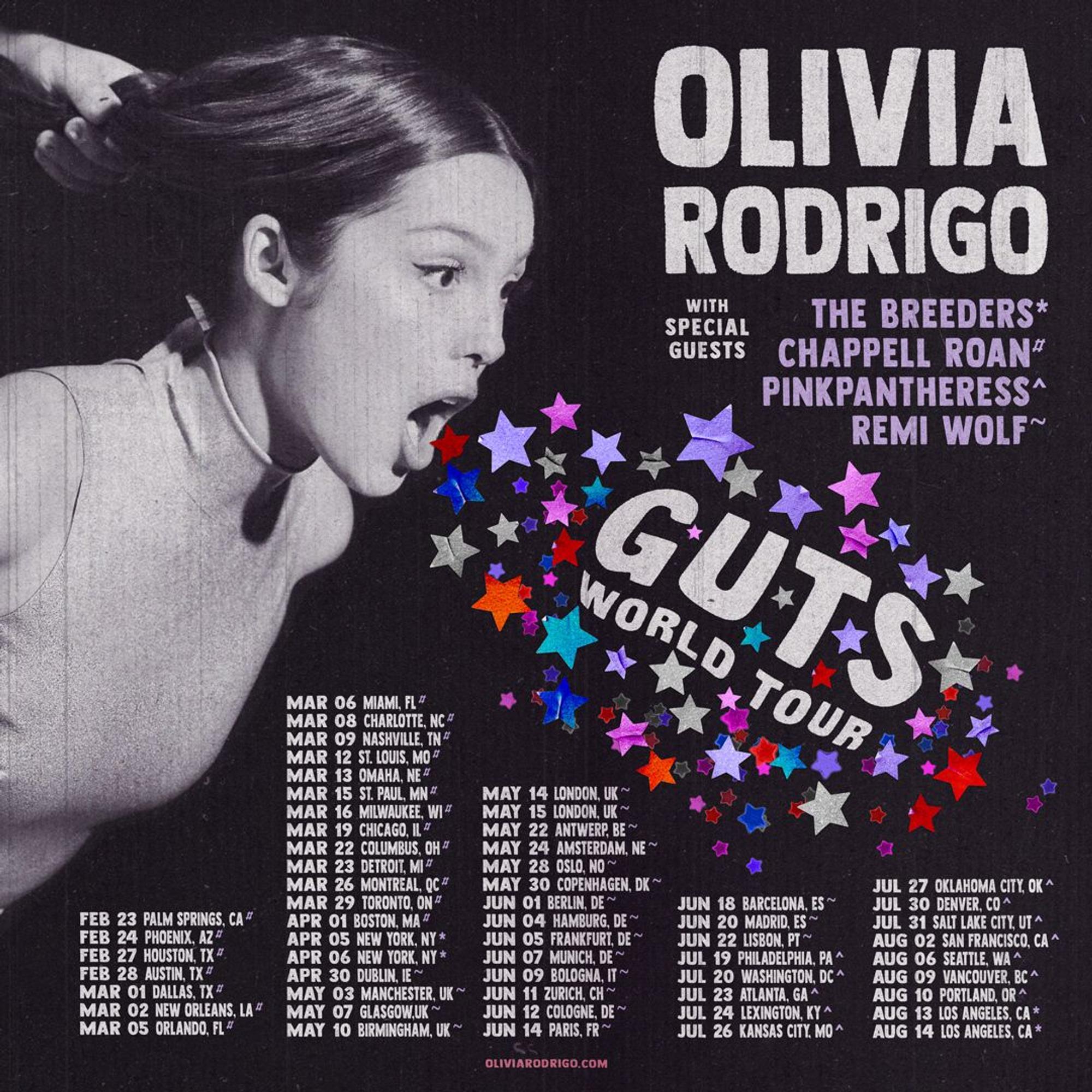 Das Poster der World Tour von Olivia Rodrigo.