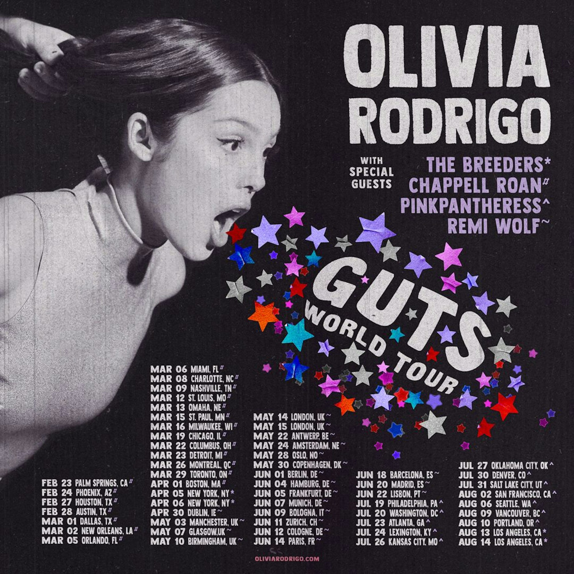 Das Poster der World Tour von Olivia Rodrigo.