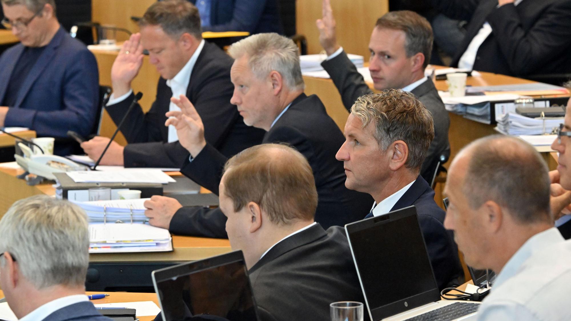 Abstimmung im Thüringer Landtag in Erfurt.
