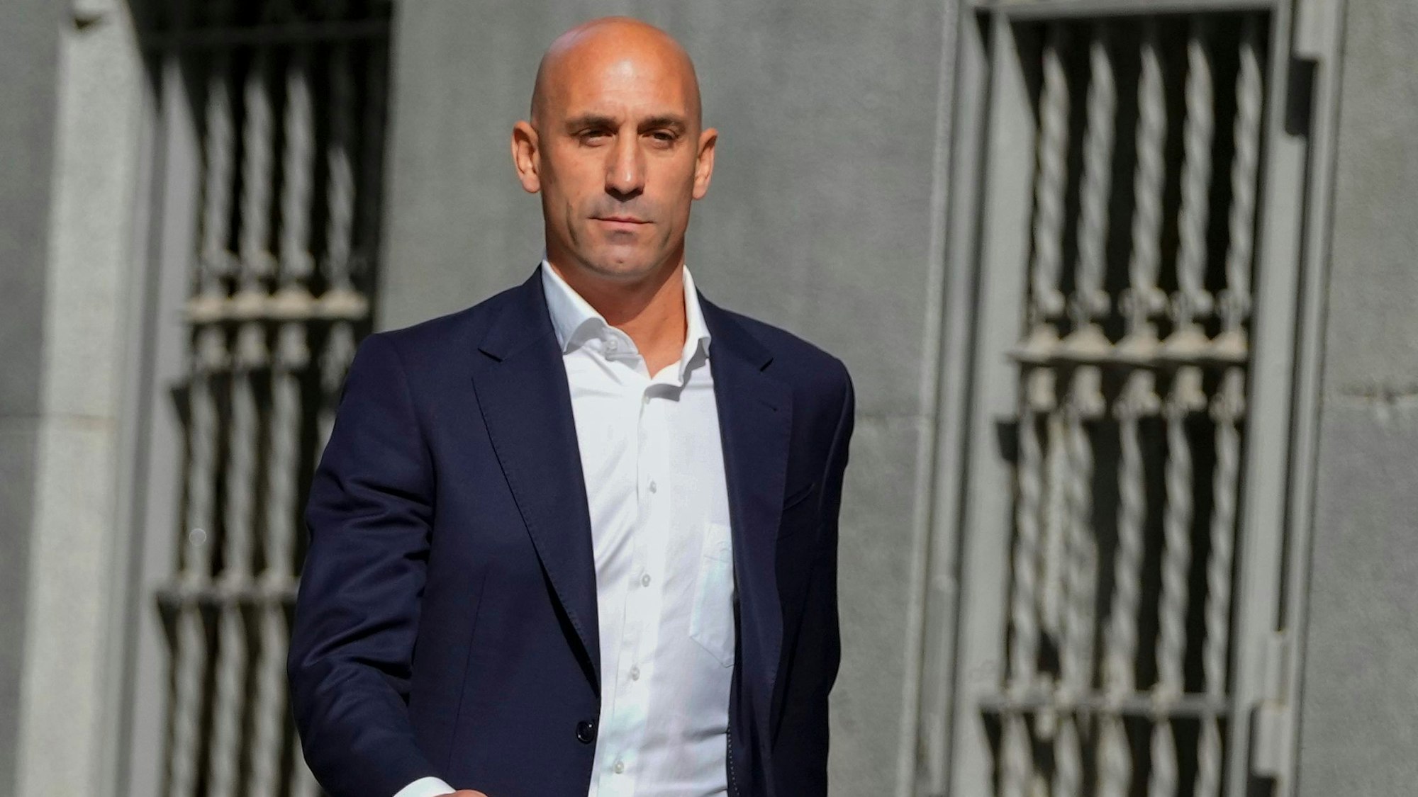 The former president of Spain's soccer federation Luis Rubiales arrives at the National Court in Madrid, Spain, Friday, Sept. 15, 2023. Spanish state prosecutors formally accused Rubiales last week of alleged sexual assault and an act of coercion after Rubiales kissed Spain forward Jenni Hermoso on the lips during the awards ceremony after Spain beat England to win the title on Aug. 20 in Sydney, Australia. (AP Photo/Manu Fernandez)