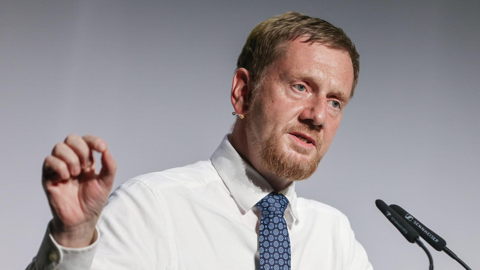 Michael Kretschmer spricht auf dem Ostdeutschen Energieforum.