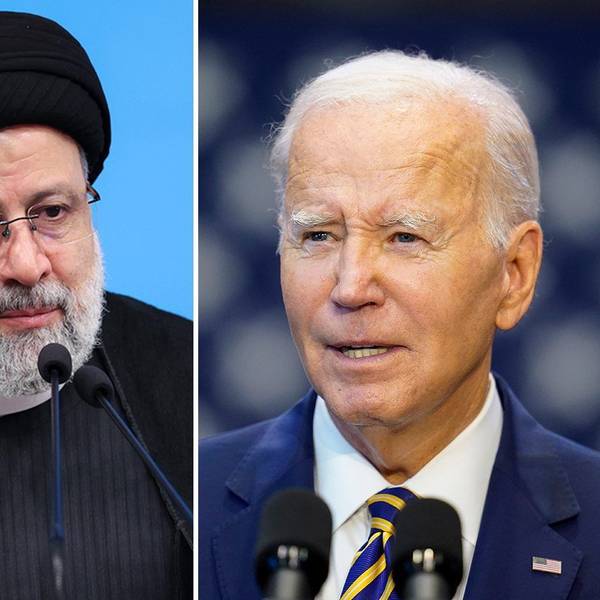 Die Kombo aus Archivbildern zeigt Ebrahim Raisi (l, Iran, Teheran, 29.08.2023), Präsident des Iran, und Joe Biden (USA, Largo, 14.09.2023), Präsident der USA.