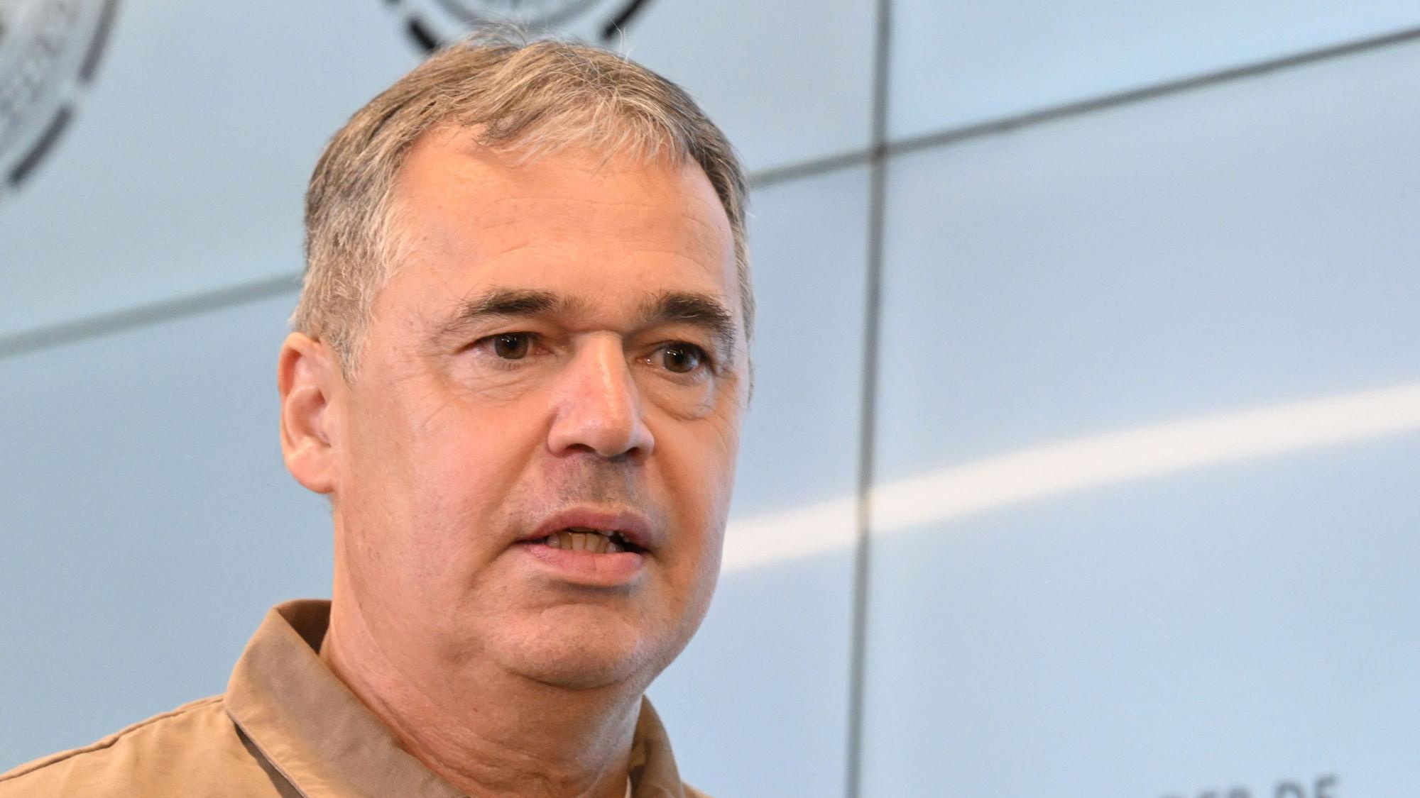Andreas Rettig bei der DFB-Pressekonferenz am Montag in Frankfurt.