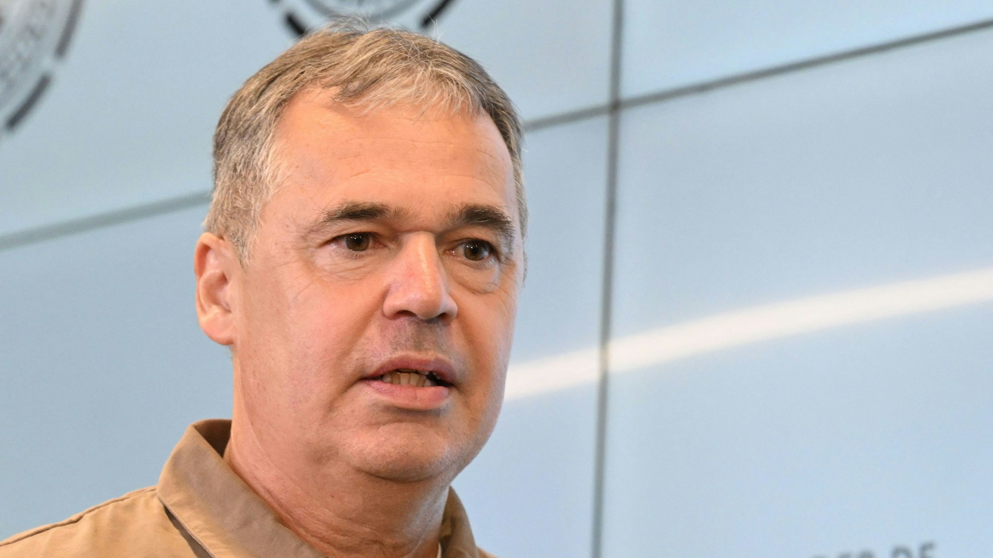 Andreas Rettig bei der DFB-Pressekonferenz am Montag in Frankfurt.