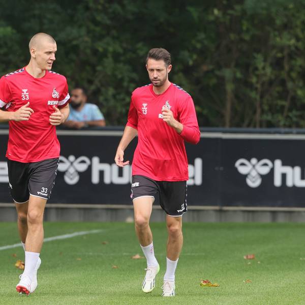 Florian Dietz und Mark Uth (r.) beim Training.