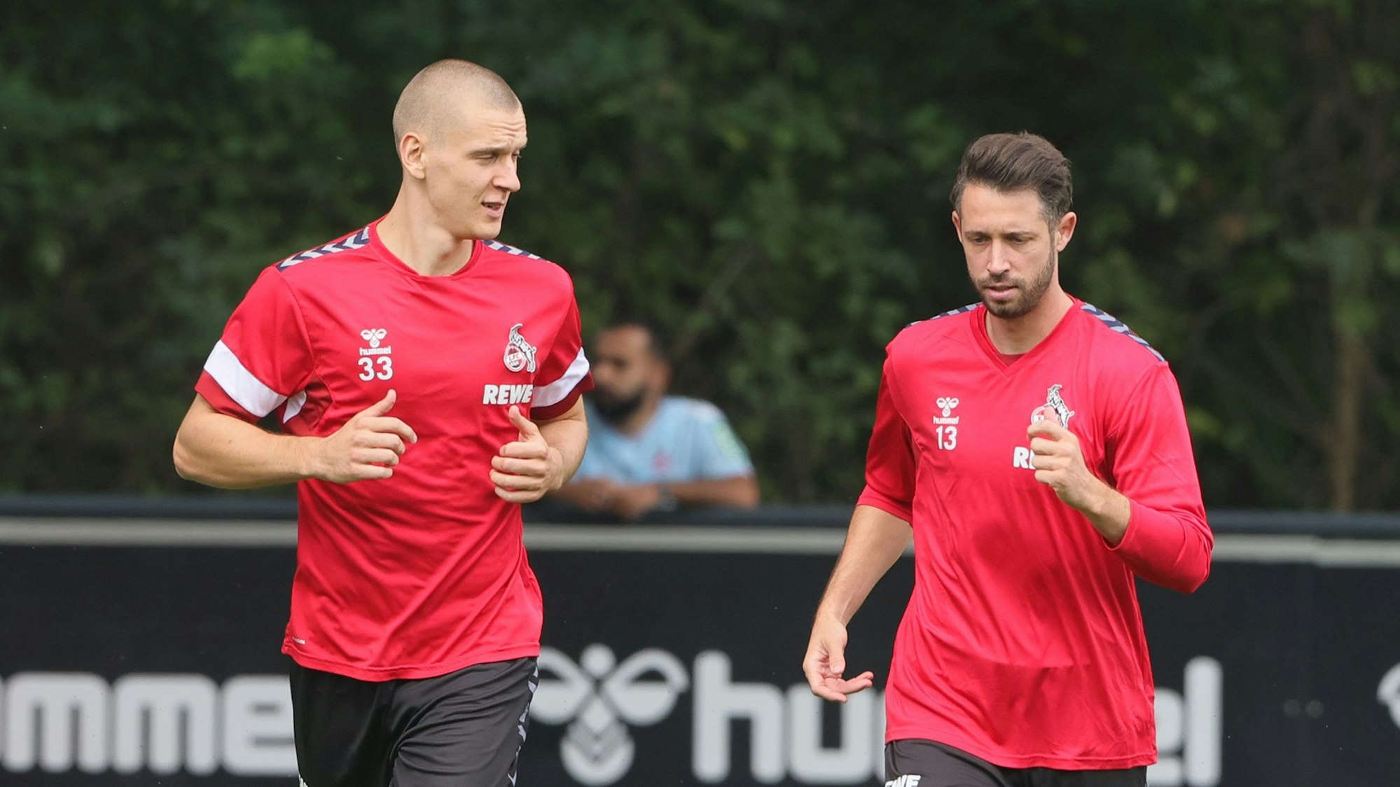 Florian Dietz und Mark Uth (r.) beim Training.