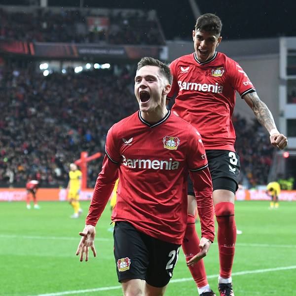 Bayer Leverkusens Florian Wirtz jubelt nach einem Treffer gegen Union Saint-Gilloise im Viertelfinale der letzten Europa-League-Saison. Für die Werkself startet die neue Saison am Donnerstag.