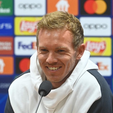 Julian Nagelsmann noch als Trainer des FC Bayern vor einer Partie in der Champions League