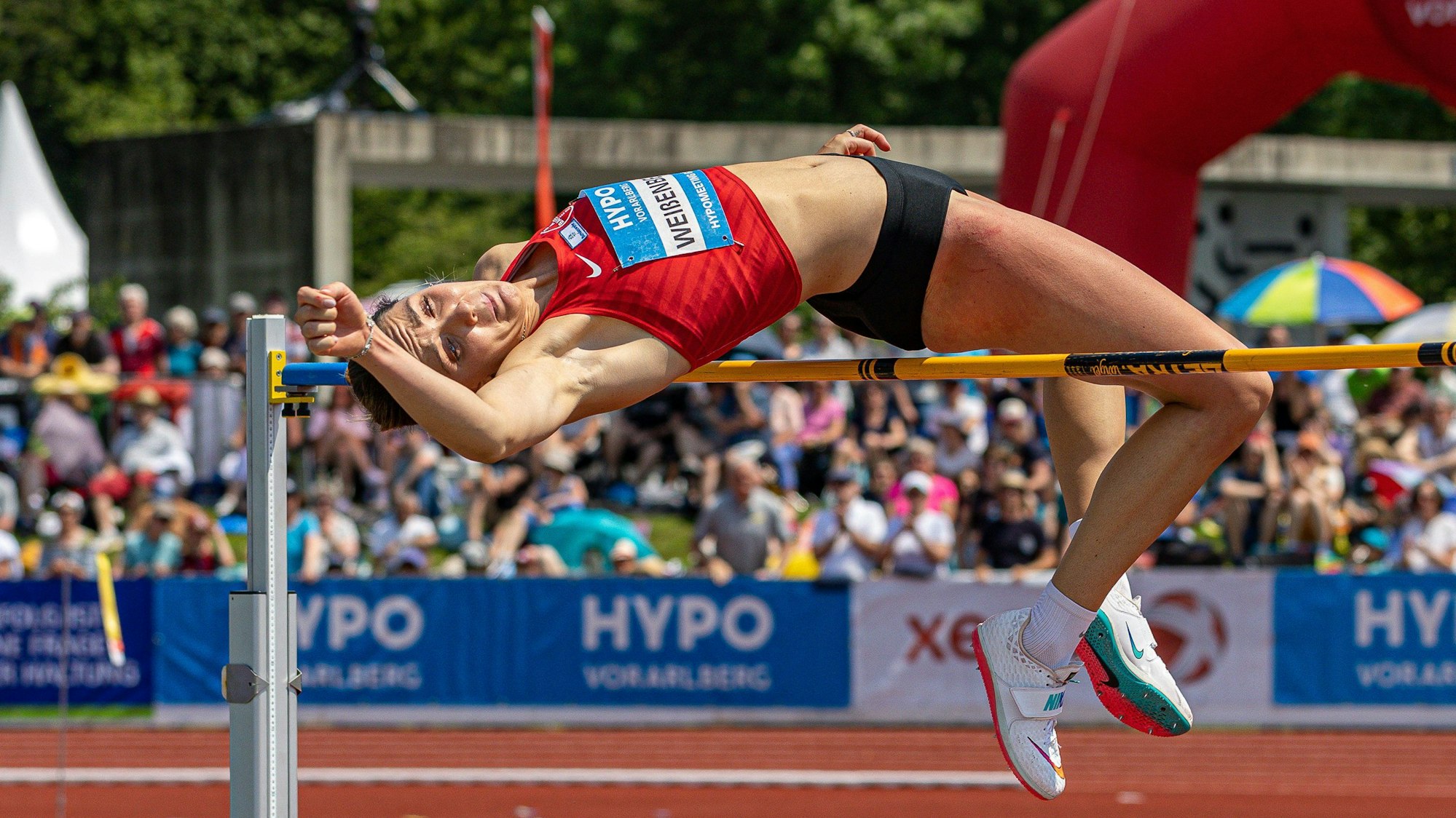 27.05.2023, Österreich, Götzis: Leichtathletik: Internationales Mehrkampf-Meeting, Damen, Hochsprung: Sophie Weißenberg aus Deutschland in Aktion. Foto: Expa/Peter Rinderer/APA/dpa +++ dpa-Bildfunk +++