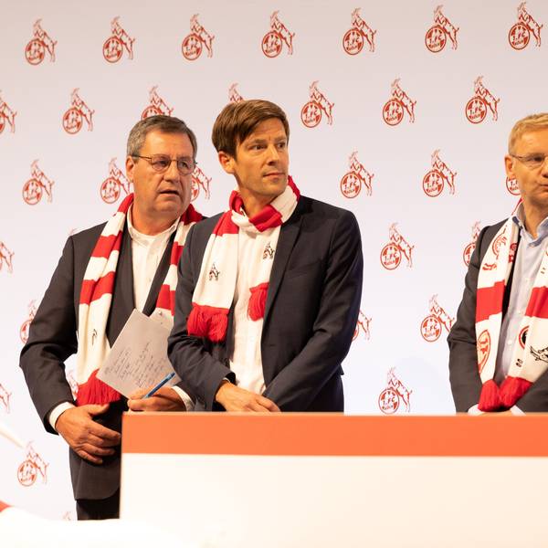 Das FC-Präsidium mit Werner Wolf, Eckhard Sauren und Carsten Wettich steht nach dem Abstieg in der Kritik.