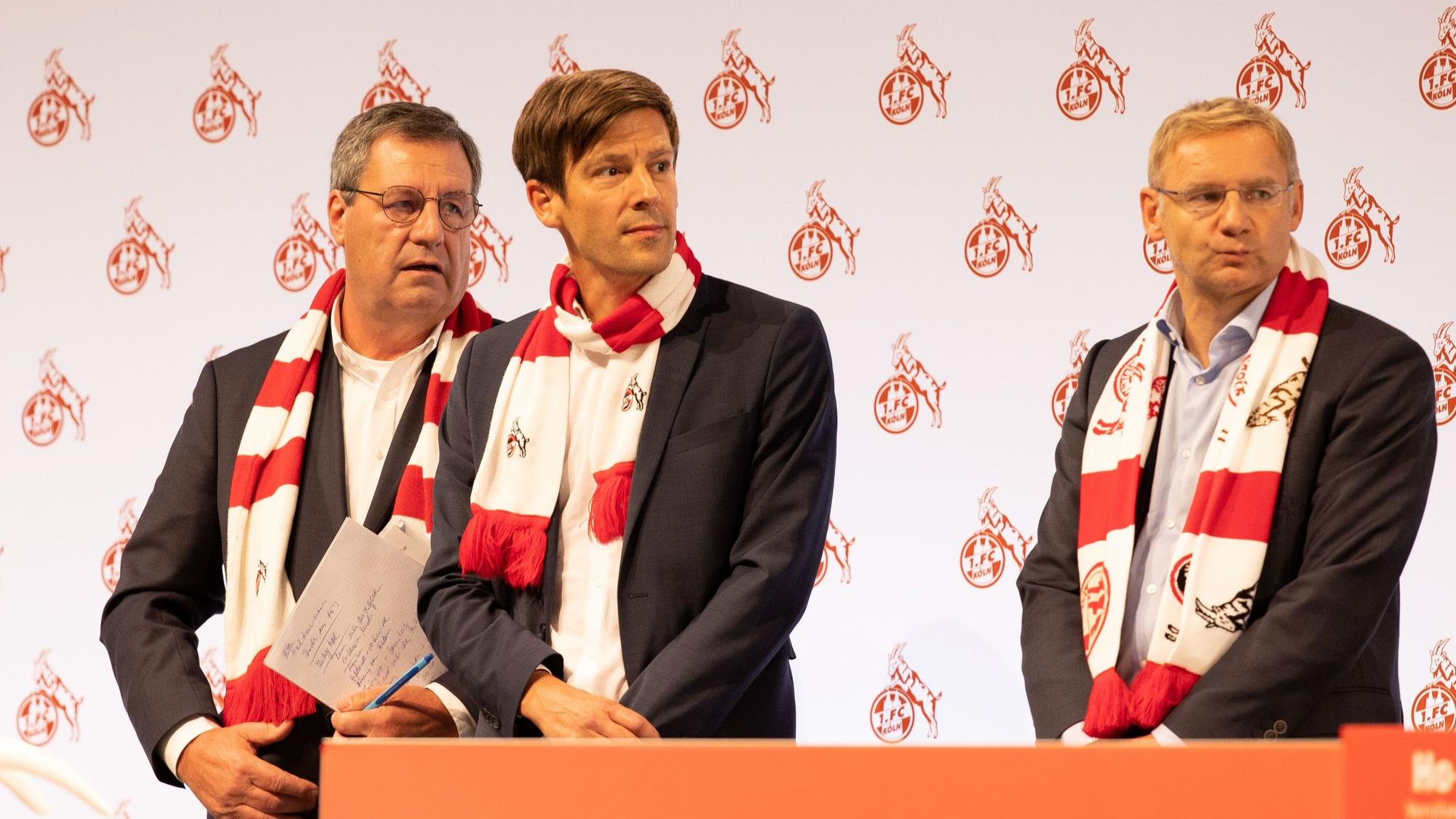 Das FC-Präsidium mit Werner Wolf, Eckhard Sauren und Carsten Wettich steht nach dem Abstieg in der Kritik.