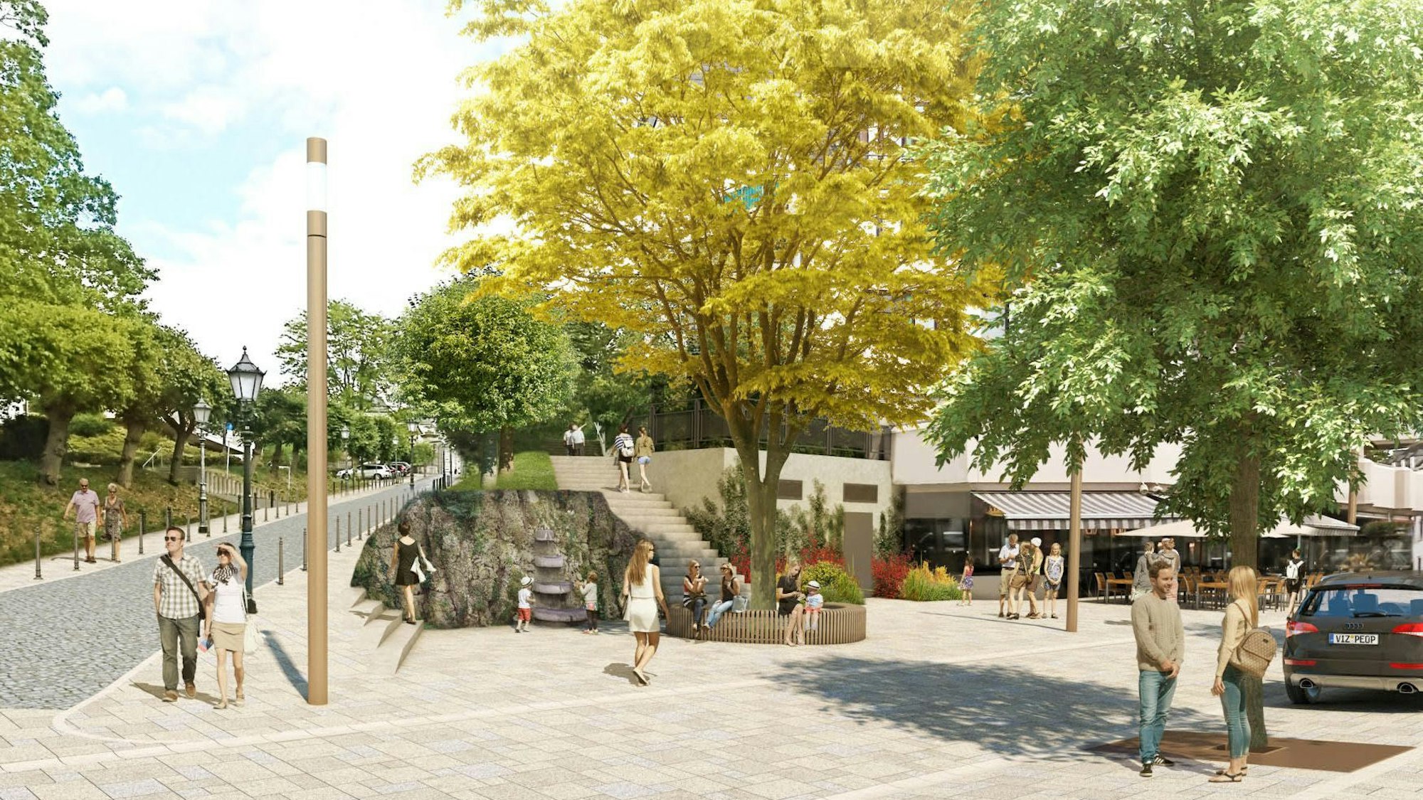 Der Emilienbrunnen in Bensberg soll in einen kleinen Park einbettet werden.