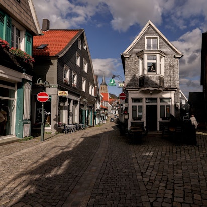22.09.2023, Remscheid: Reportage Tourismusziele in Remscheid - Blick auf den Ortskern von Remscheid-Lennep. Foto: Thilo Schmülgen