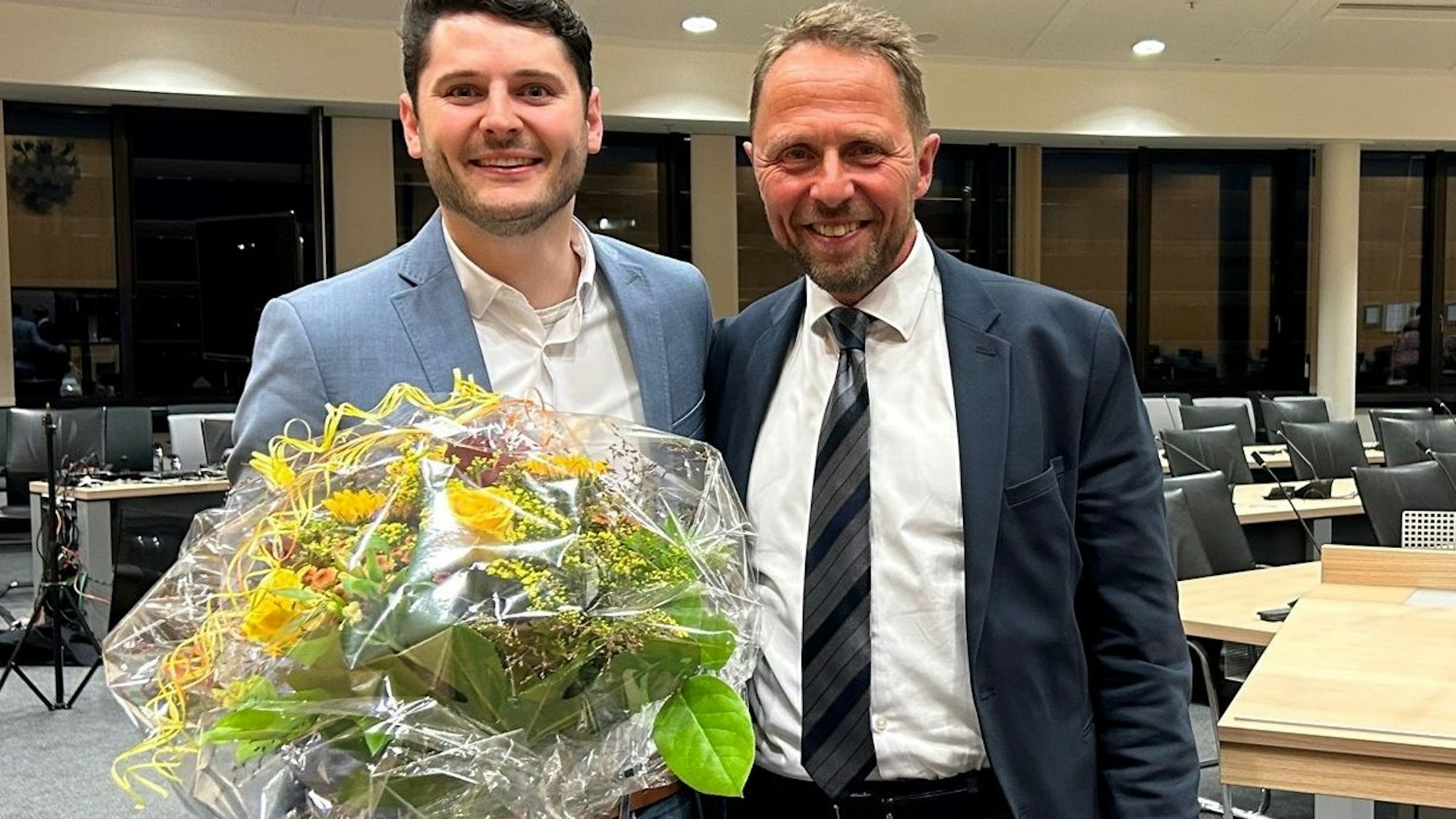 Steffen Franzkowski und Oberbürgermeister Uwe Richrath