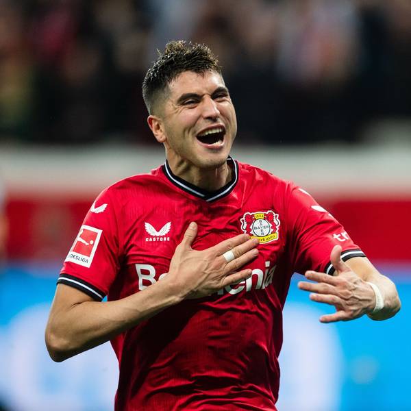 Leverkusens Exequiel Palacios jubelt.