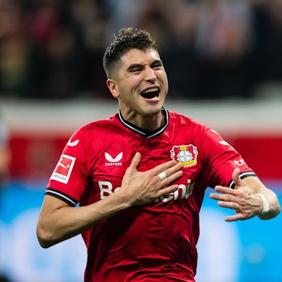 Leverkusens Exequiel Palacios jubelt.