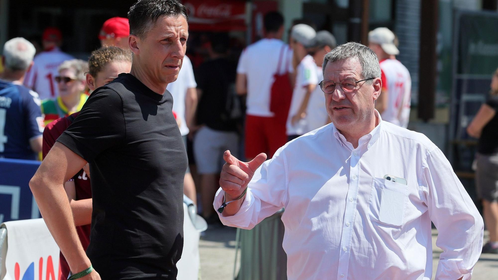 Christian Keller und FC-Präsident Werner Wolf im Sommertrainingslager in Österreich.