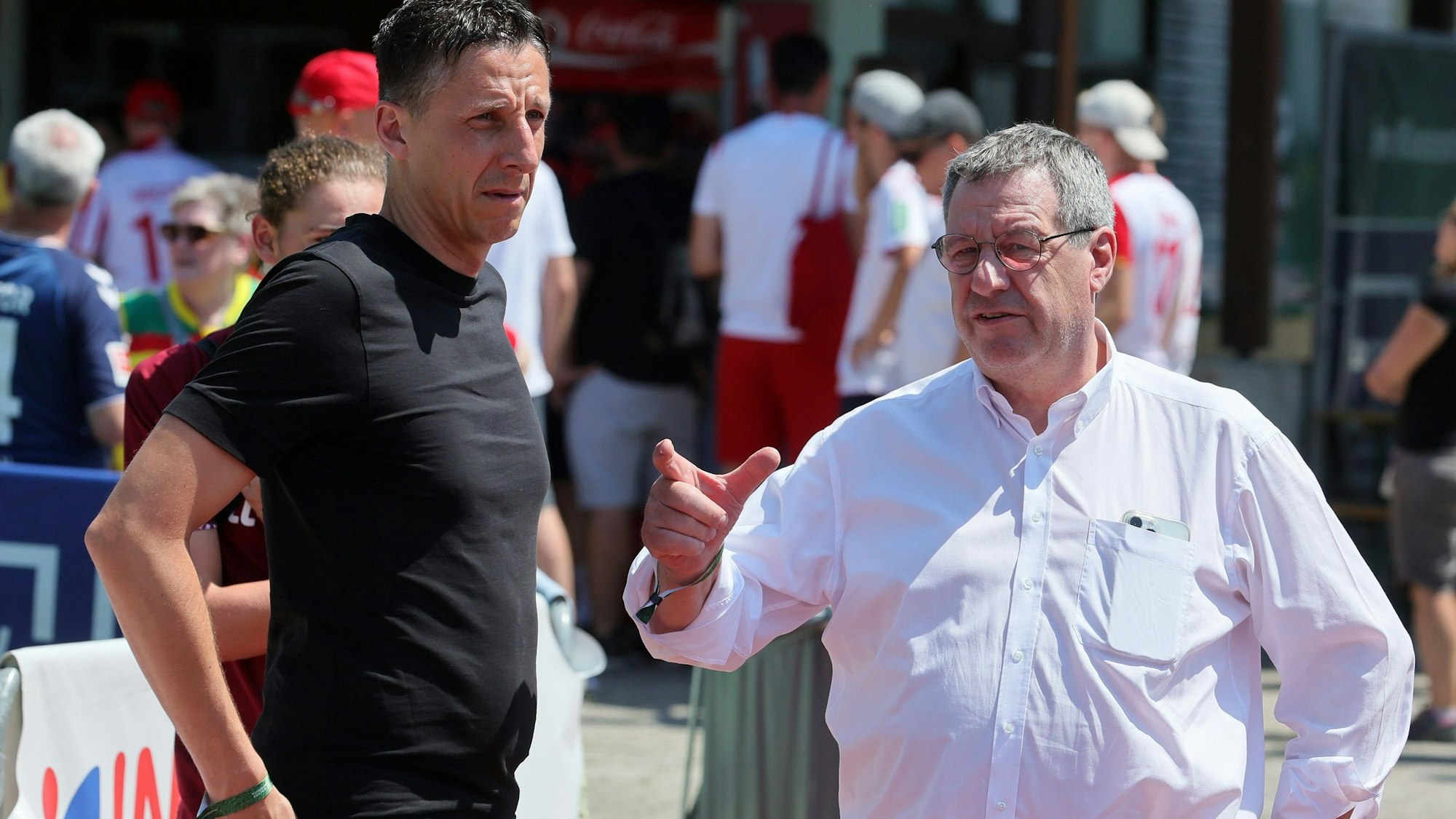 Christian Keller und FC-Präsident Werner Wolf im Sommertrainingslager in Österreich.