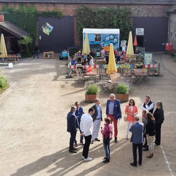 Es tut sich was auf dem Naturgut Ophoven, auch wenn man einstweilen nichts davon sehen kann. Die Planungen für eine interaktive Ausstellung zum Klimaschutz für Kinder und Familien kommen voran.