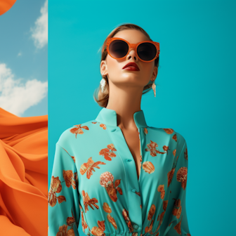 Illustration: Mode glamourös von einem weiblichen Model inszeniert