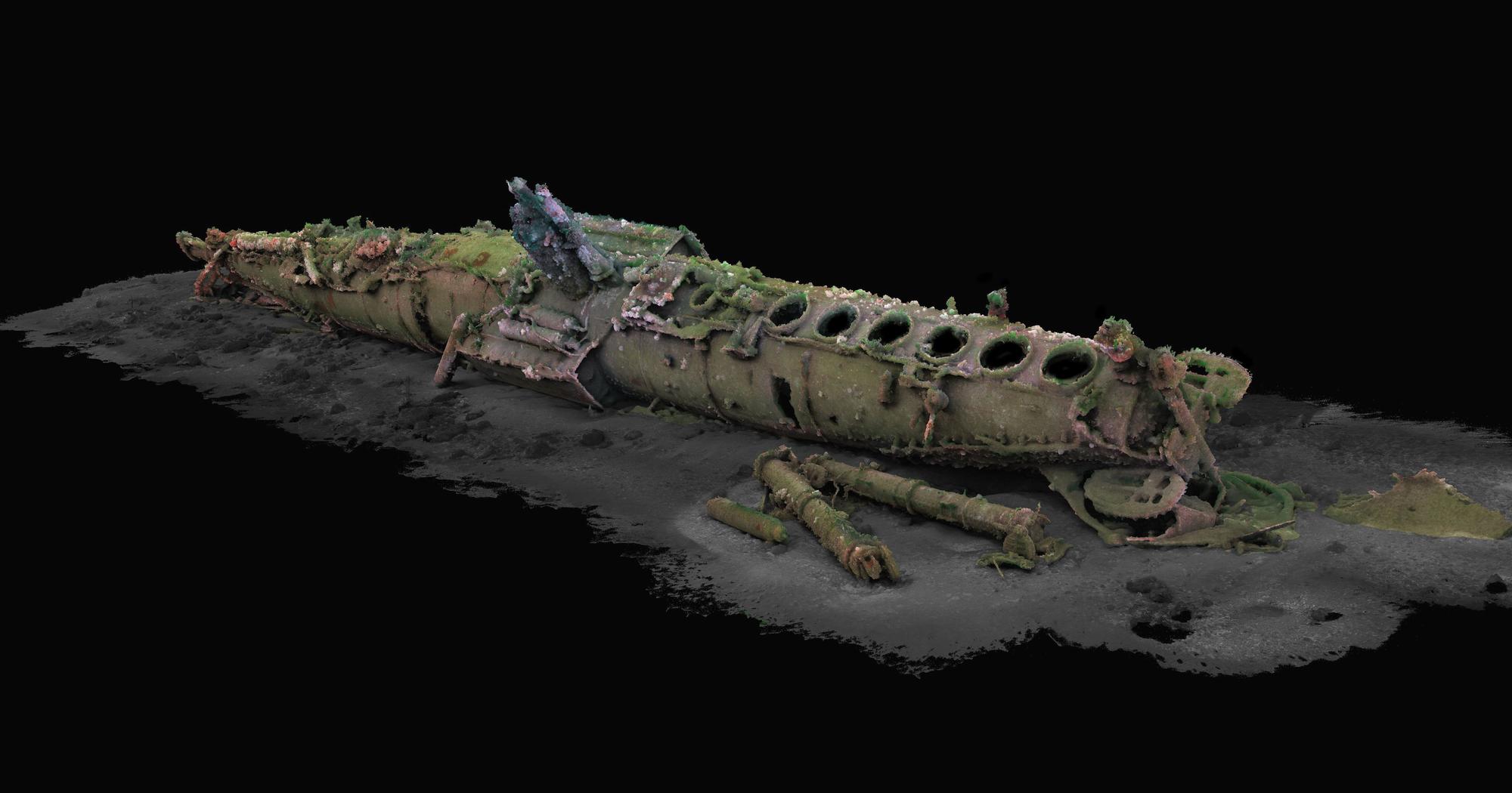 Ein 3D-Modell des vor Helgoland gesunkenen U-Boots "UC 71".