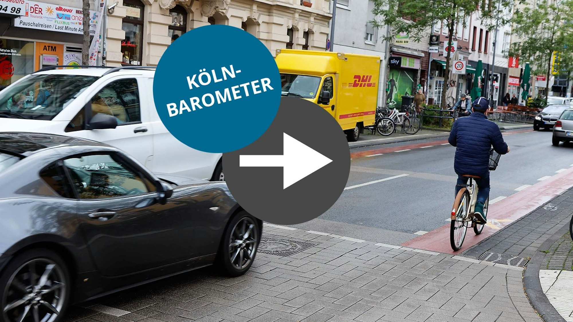 Der Verkehrsversuch auf der Venloer Straße geht in die nächste Phase.