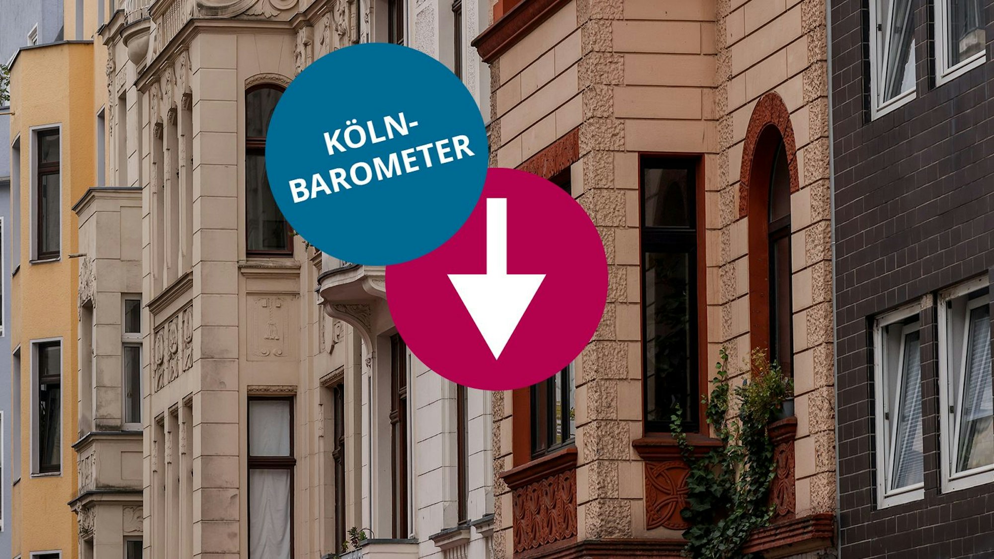 Fassade von Wohnungen in Köln.