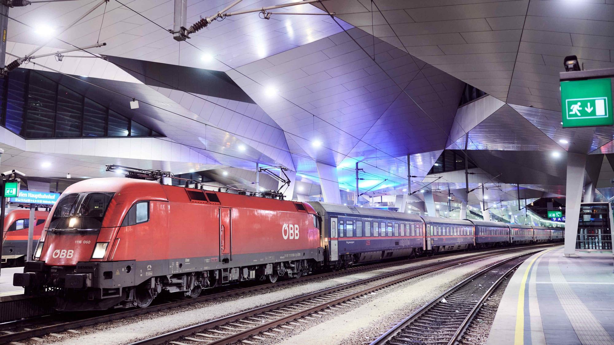 Viele ÖBB-Nightjets starten in Wien, enden dort oder machen Zwischenhalt in der österreichischen Hauptstadt.