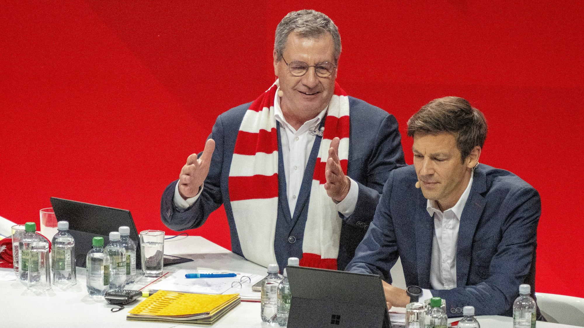 Präsident Werner Wolf und Vize Carsten Wettich bei der Mitgliederversammlung