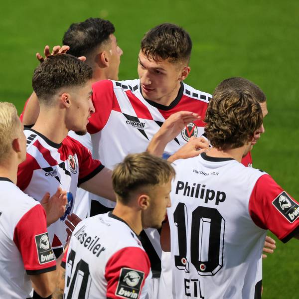 FC Viktoria Köln vs. FC Ingolstadt o4, 3. Liga, jubel nach dem Tor zum 1:0 um Donny Bogicevic (Viktoria), 03.10.2022, Bild: Herbert Bucco