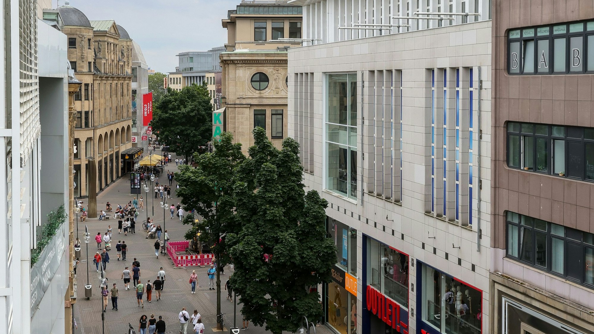 Blick in die Schildergasse von oben