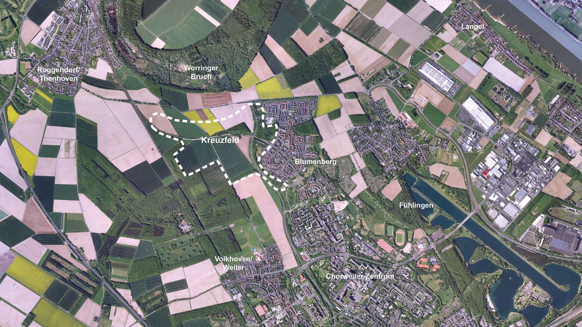Das Bild zeigt, wo Kreuzfeld liegt.