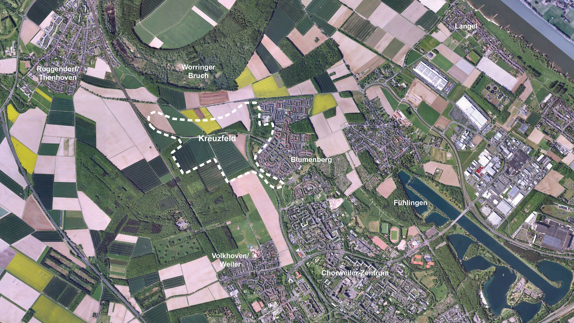 Das Bild zeigt, wo Kreuzfeld liegt.