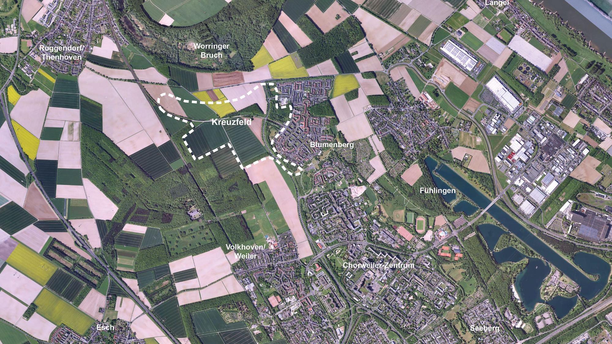 Das Bild zeigt, wo Kreuzfeld liegt.