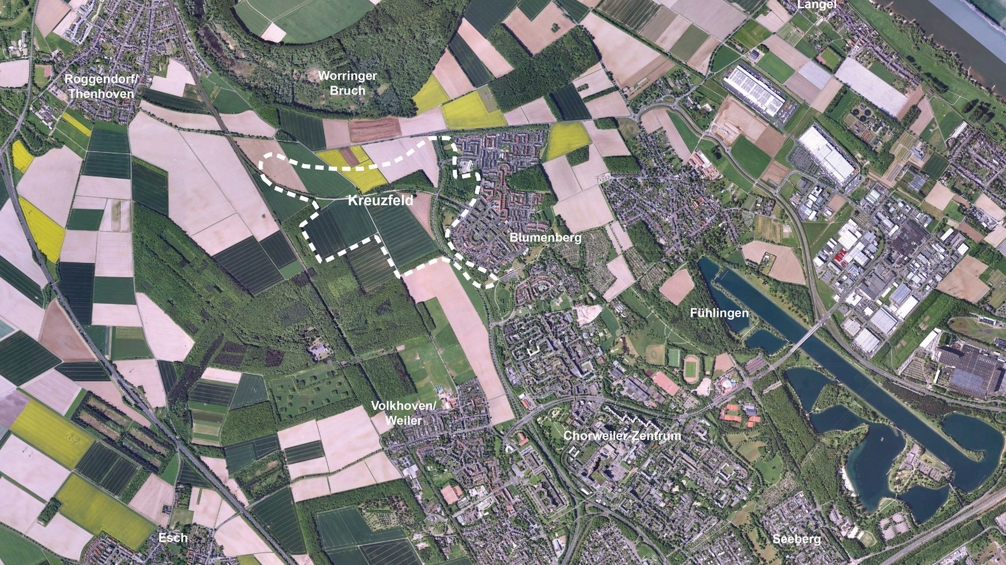 Das Bild zeigt, wo Kreuzfeld liegt.