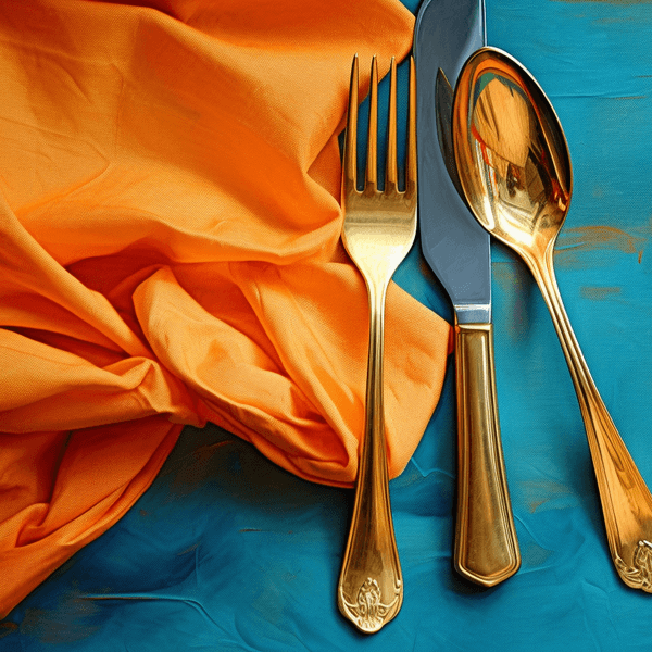 Illustration: Goldenes Besteck