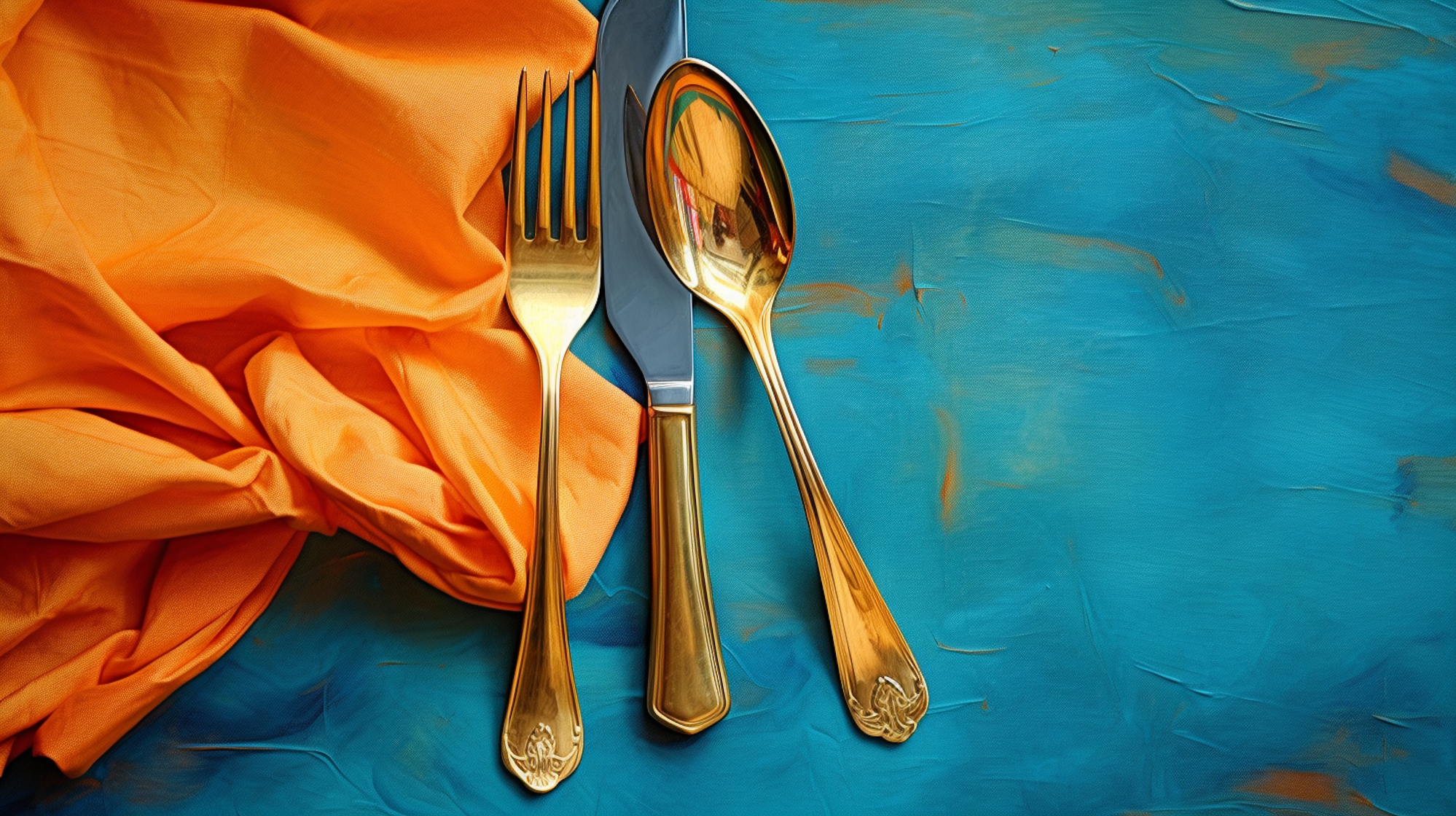 Illustration: Goldenes Besteck