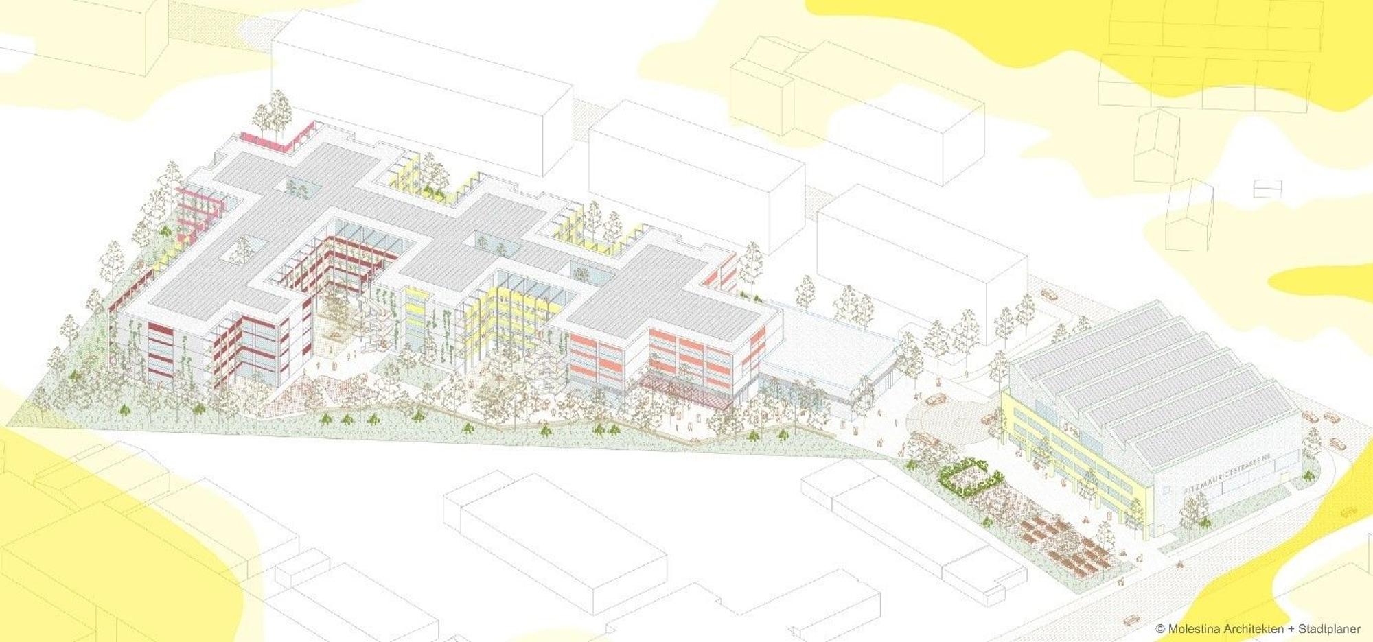 Visualisierung: Neue Gesamtschule in Ossendorf